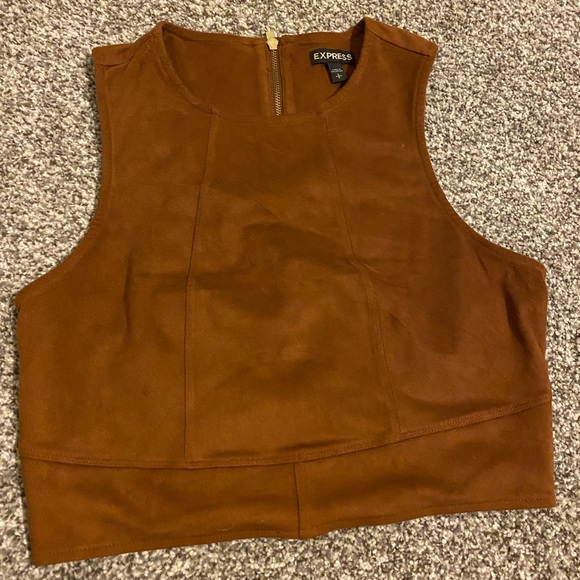 EXPRESS Small Suede Crop Top - Picture 1 of 3
